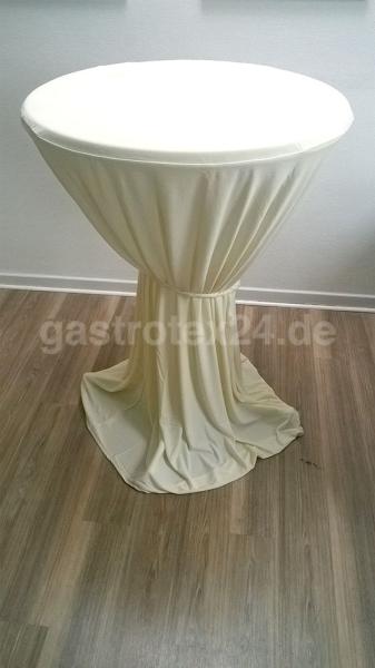 Stehtischhusse "San Remo" champagner mit Schleife